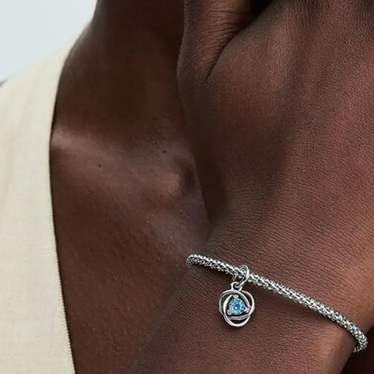 Pandora Sterling Silver, Cubic Zirconia, Artificial Crystal Pendants Women's Silver-2