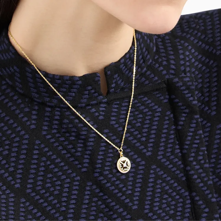 EMPORIO ARMANI Gold Tone Sterling Silver Pendant Necklace-1