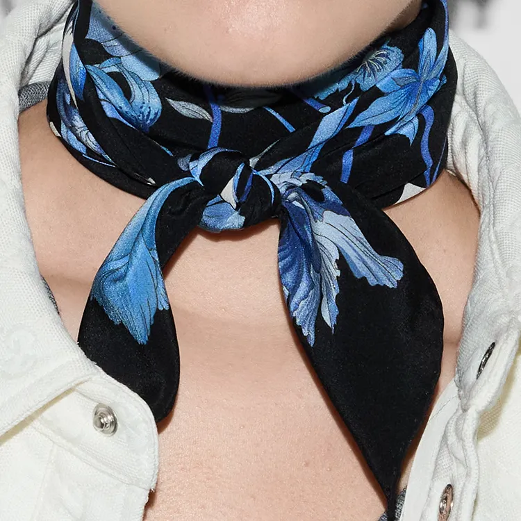 GUCCI Floral-print Silk Neckerchief-2