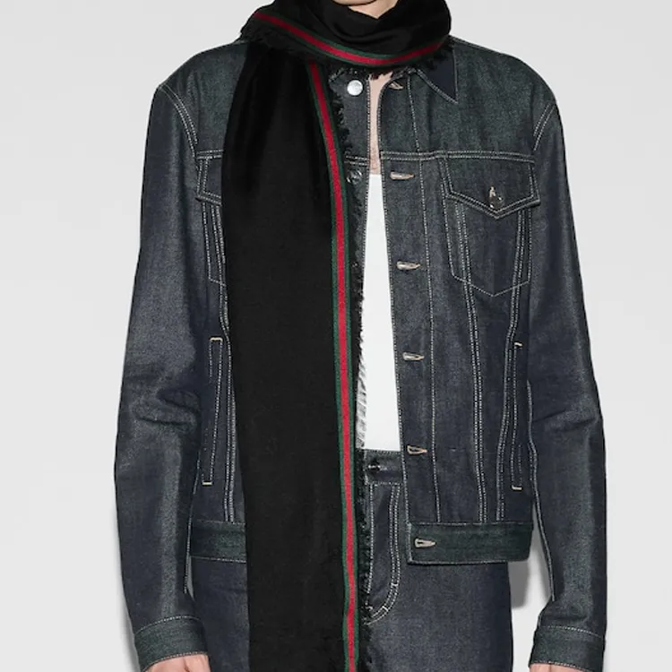 GUCCI Gg Web Trim Stole-2