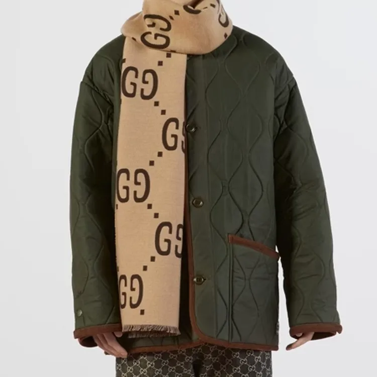 GUCCI Knit Scarves Unisex Brown-2