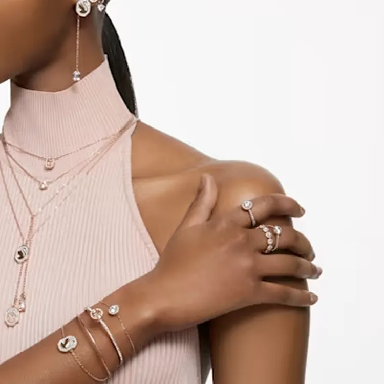 Swarovski Rose Gold Plated Rings Women's Gold-3