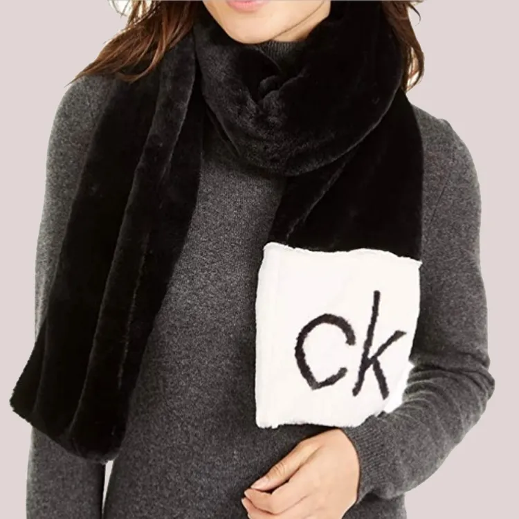 CK/Calvin Klein Knit Scarves Women's Black-2