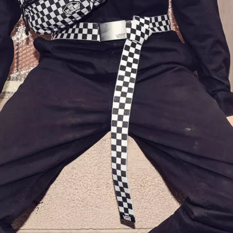 Vans Plaid Styling Design Sports Belts Men's Multicolor Width: 3.8CM-2
