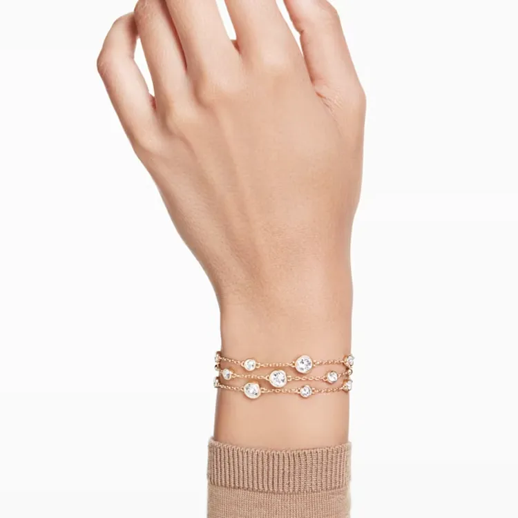 Swarovski Gold-Plated Metal Faux Crystal Bracelets Women's Gold-4
