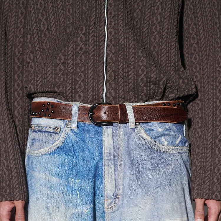 OUR LEGACY Stud detailing Leather Belt-4