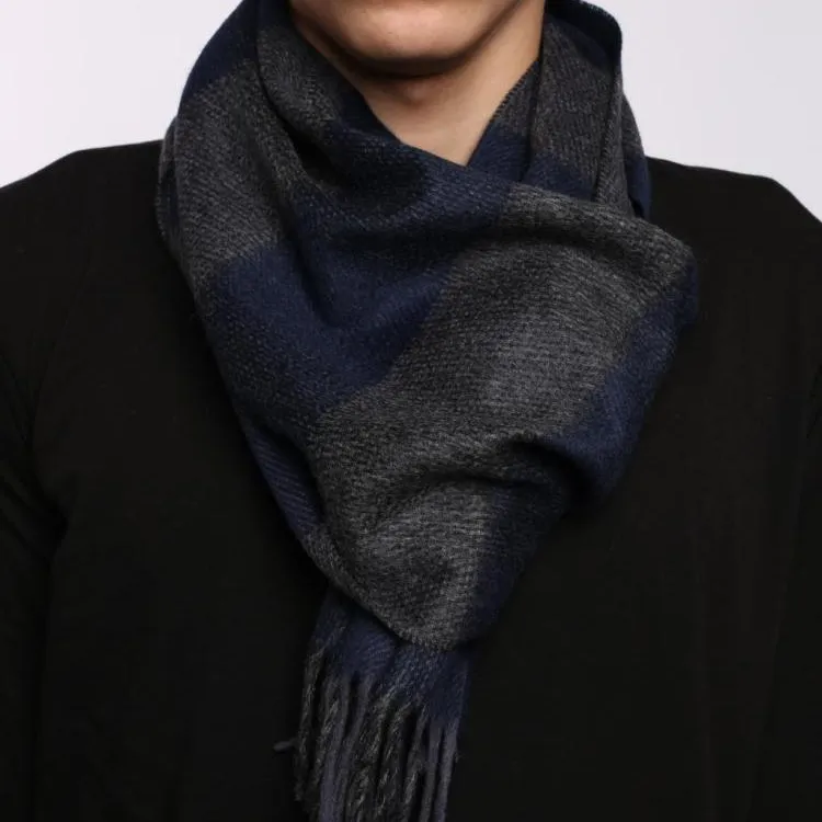 Lanvin Knit Scarves Men's Dark Blue-3