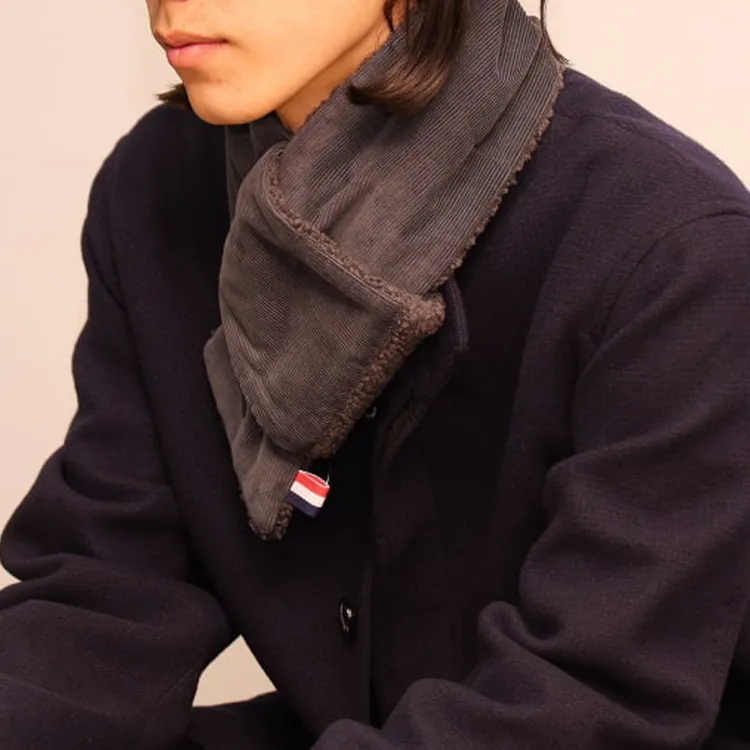 Beams Knit Scarves Men's Brown/Blue-2