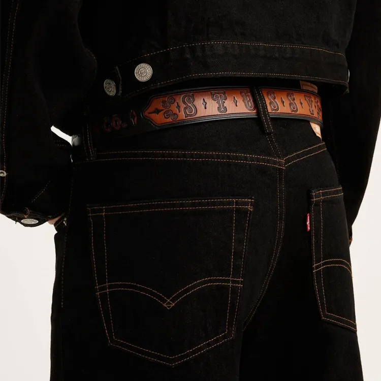 Levi’s Logo Pin Buckle Leather Belts Unisex Brown Width: 3.8cm-2