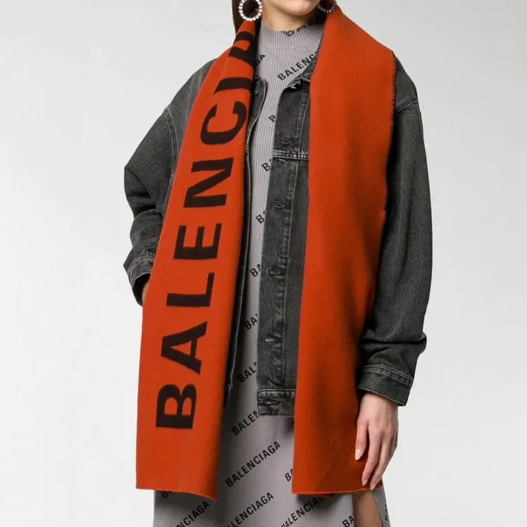 Balenciaga Knit Scarves Women's Orange-1