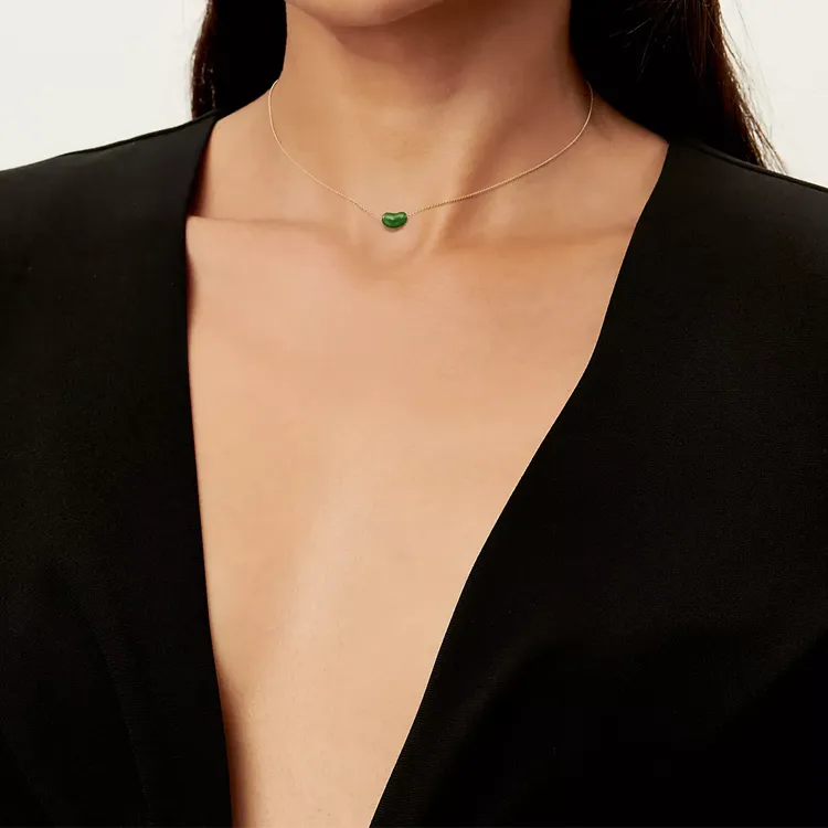 TIFFANY & CO. 18K Gold Green Jade Necklaces Women's Gold-1
