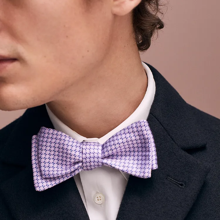 HERMES Bow Tie Men's Light Purple-1