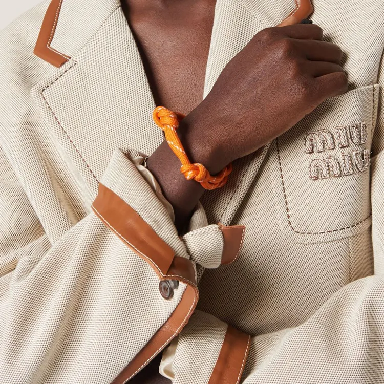 MIU MIU Logo Engraved Rope Bracelet-1