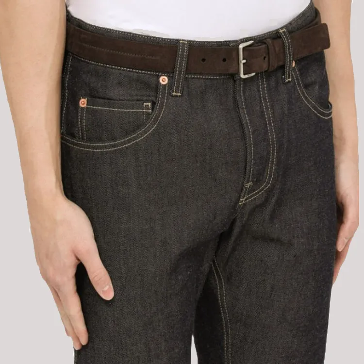 PRADA Badge Carving, Pin Buckle Leather Belts Men's Brown-1