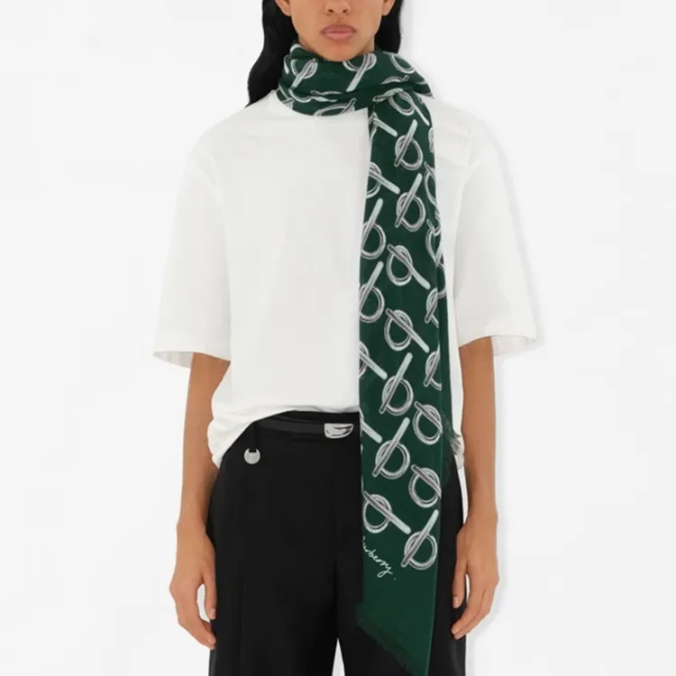 Burberry Skinny Reversible B Wool Scarf-2