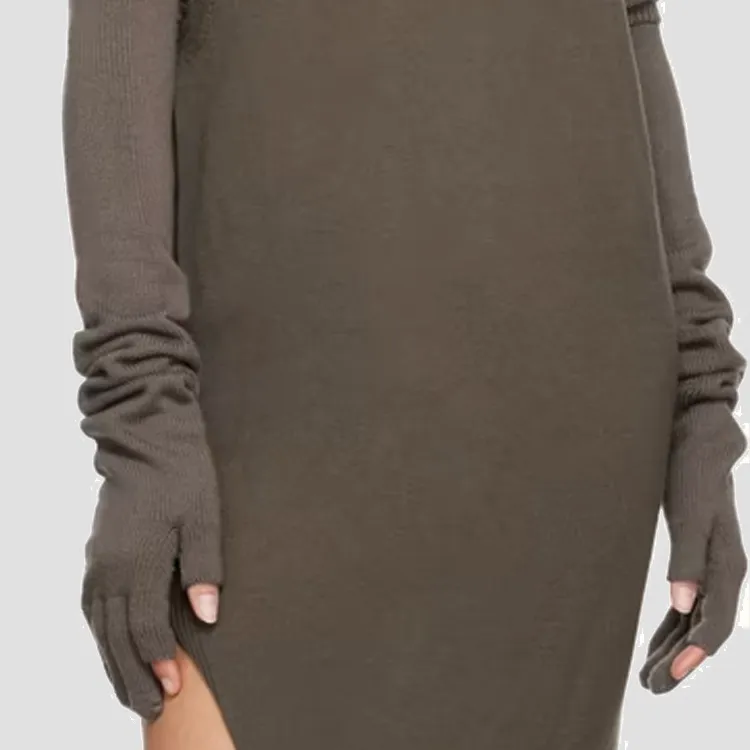 RICK OWENS/RO Virgin Wool Gloves Women's Brown-3