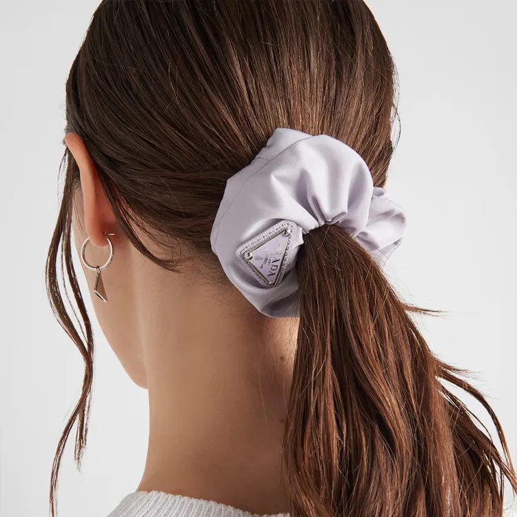 PRADA Recycled Nylon Hair Tie Women's Purple-1