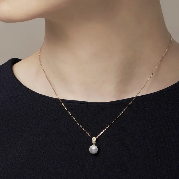 MIKIMOTO 18K Gold Necklaces Women's Gold-4