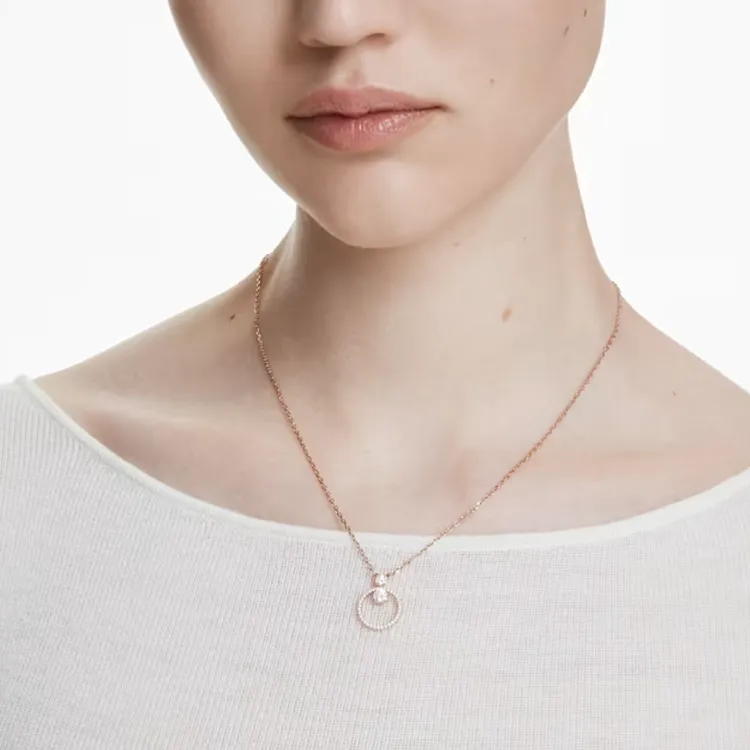 Swarovski Constella Synthetic Cubic Zirconia Necklaces Women's Rose Gold-3