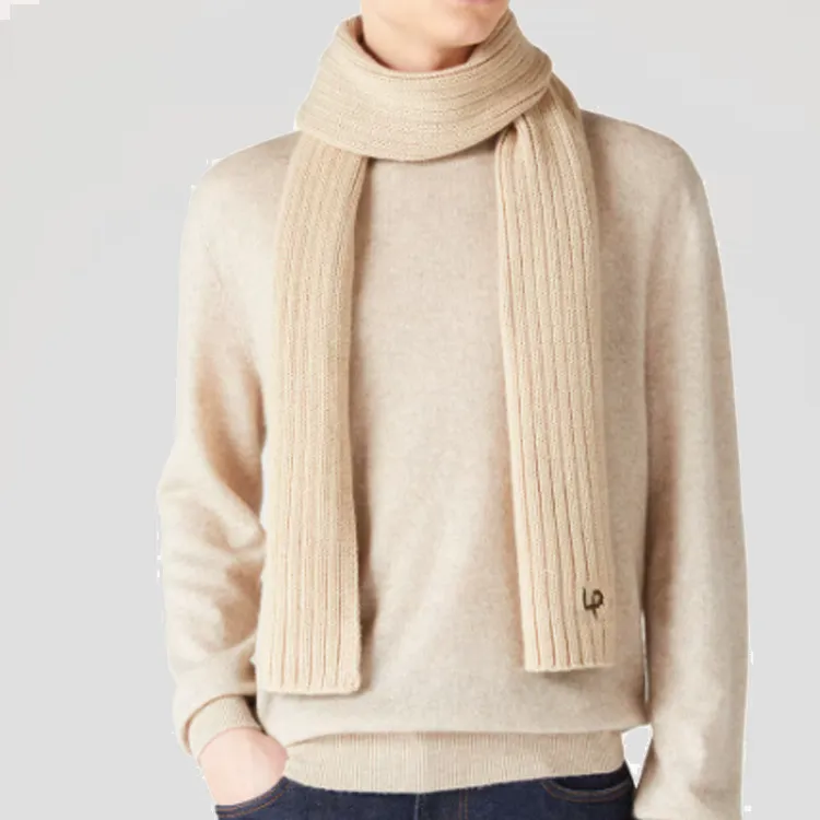 Loro Piana Logo Embroidered Knitted Scarf-1