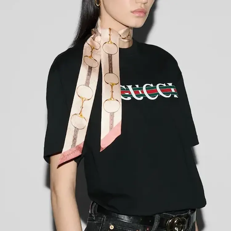 GUCCI Mulberry Silk Silk Scarves Women's Light Pink-2