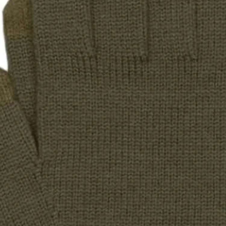 COACH Merino Wool Knit Gloves Unisex Olive Umber-2