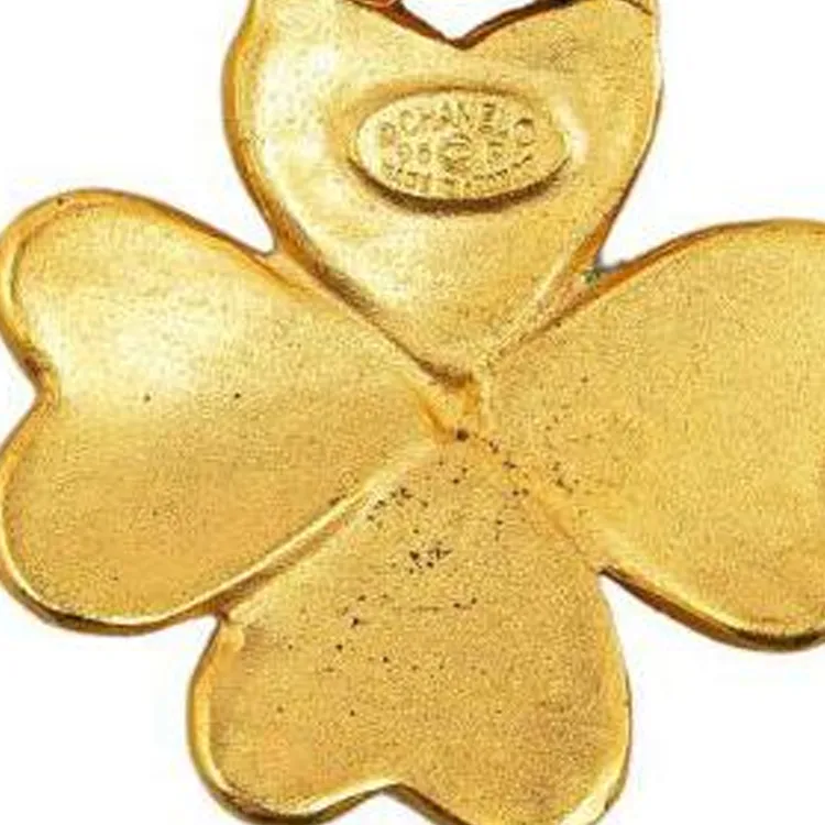 CHANEL 1995 Cc Clover motif Clip on Earrings-2