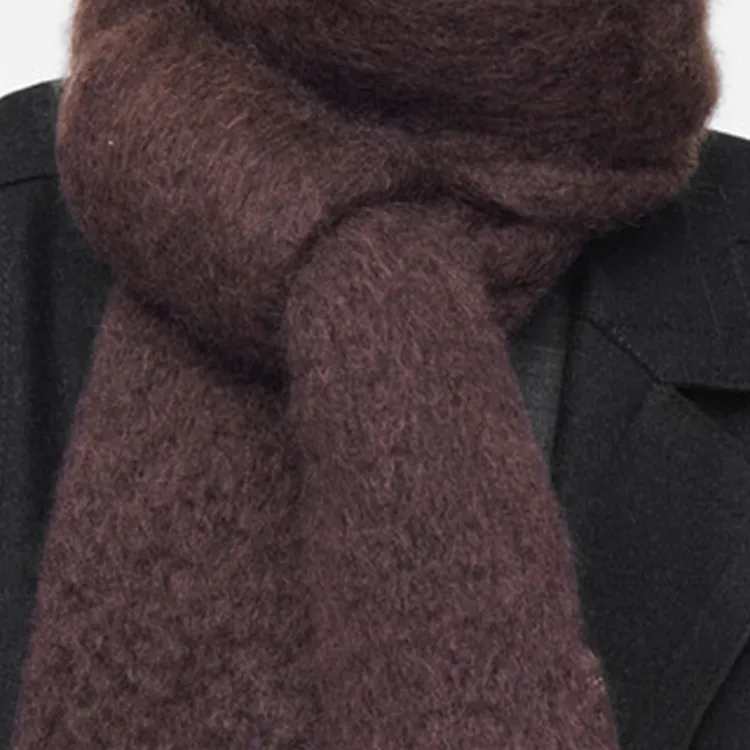 COS Mohair Knit Scarves Women's Burgundy-2