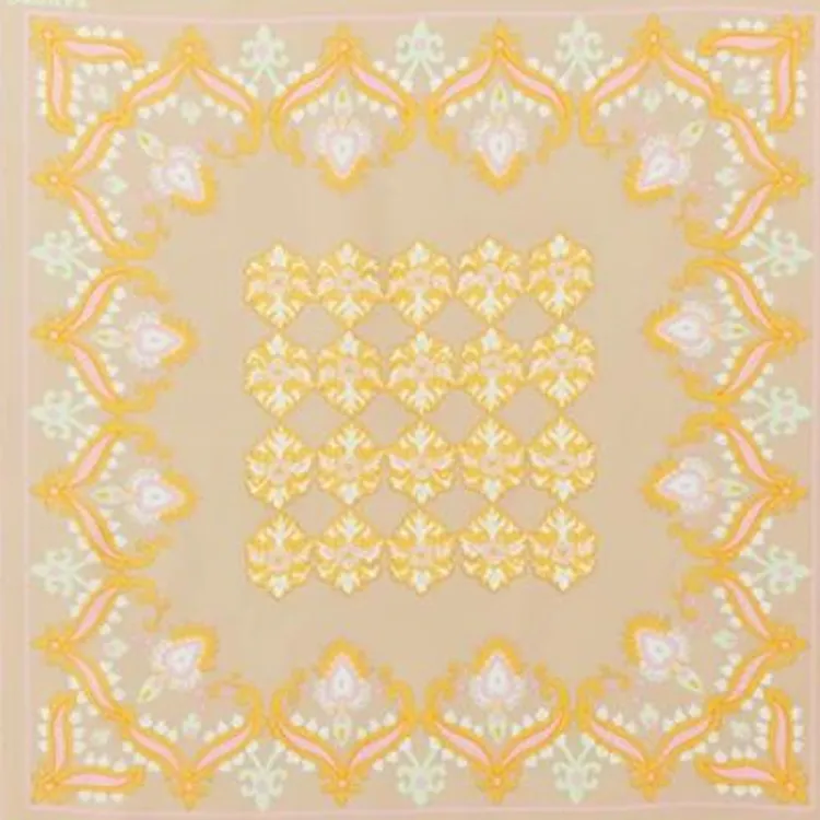 Sandro Mulberry Silk Silk Scarves Women's Beige Yellow-2