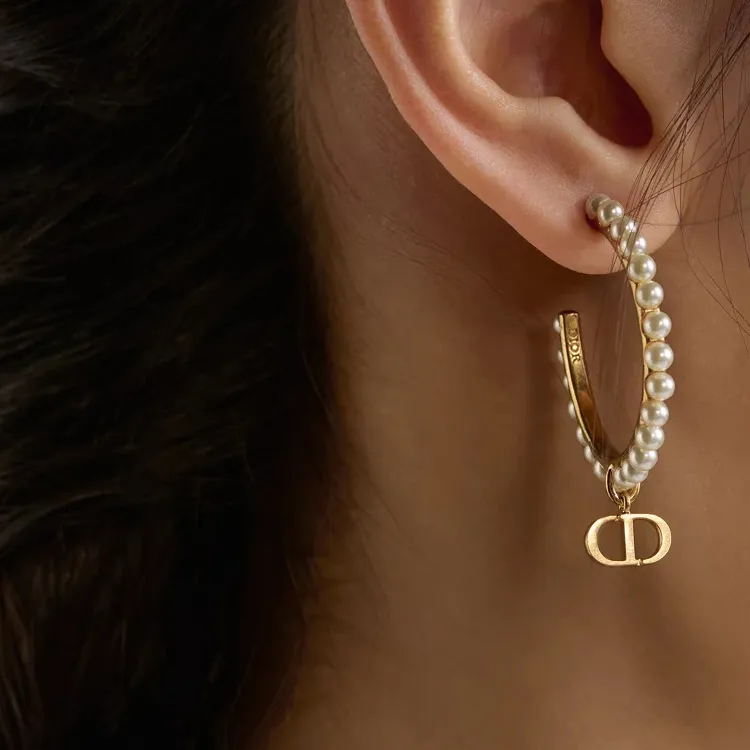 DIOR Metal Earrings Women's Gold-2