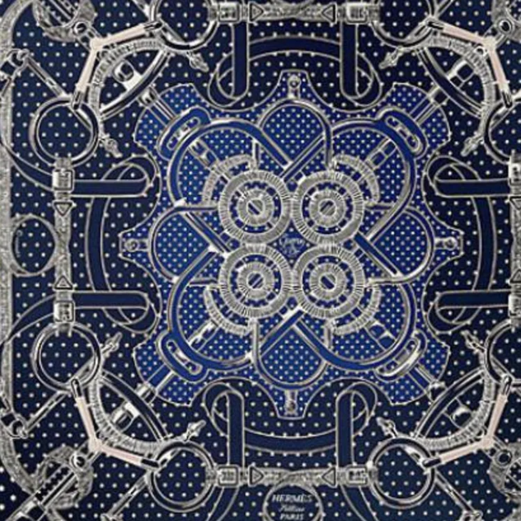 HERMES Silk Scarves Women's Marine Blue-1
