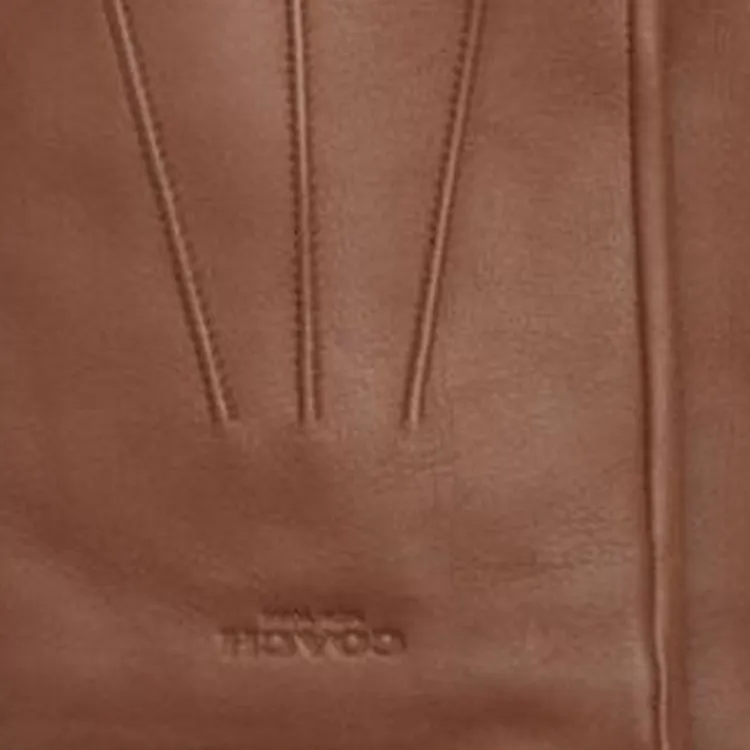 COACH Leather Gloves Unisex Brown-1