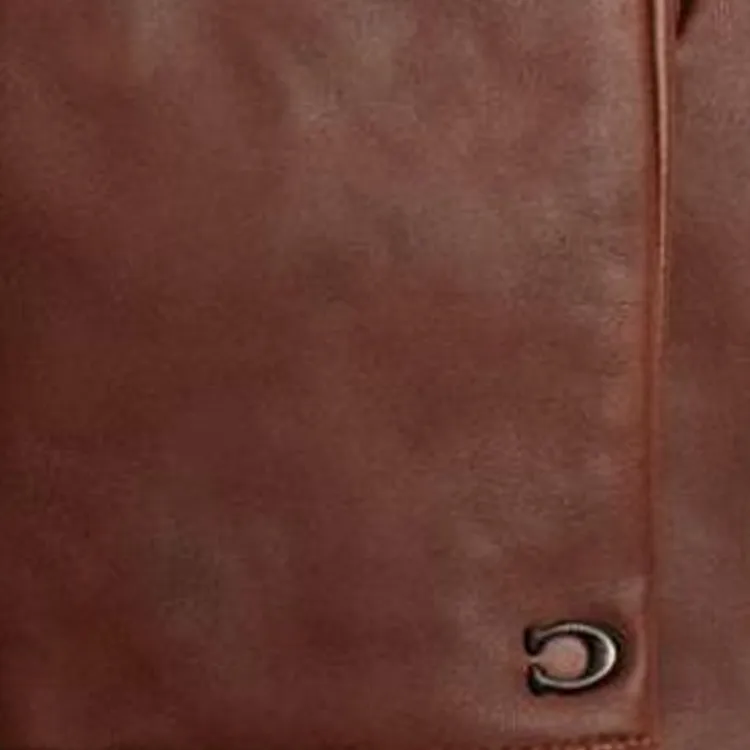 COACH Leather Gloves Men's Brown-1
