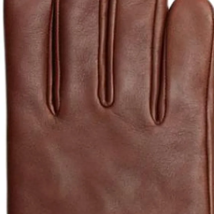 COACH Leather Gloves Men's Brown-2