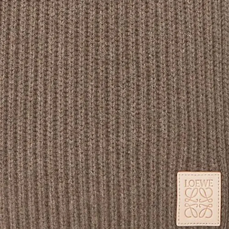 LOEWE Cashmere Knit Scarves Unisex Beige-2