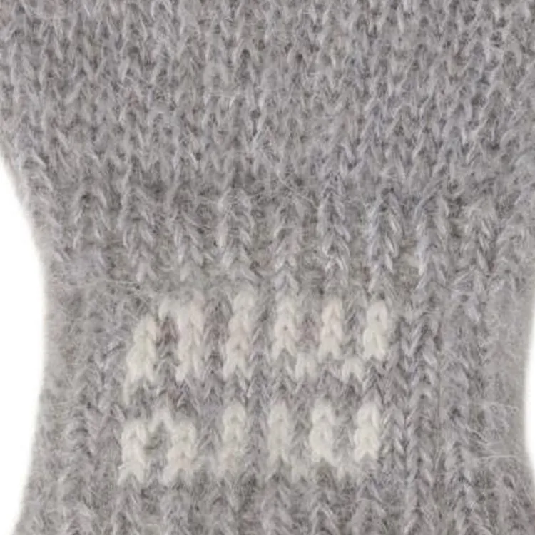 MIU MIU Wool Knit Gloves Unisex Gray-2