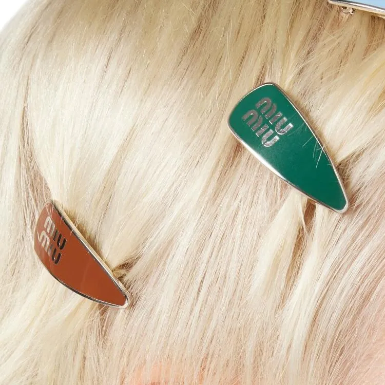 MIU MIU Enamelled Metal Hair Clips-2
