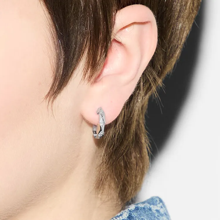 GUCCI 18K White Gold Earrings Unisex Silver-2