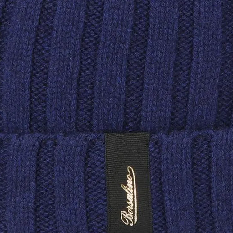 Borsalino Logo patch Ribbed Beanie-2