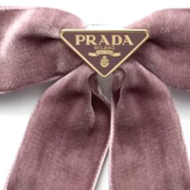PRADA Fabric Hair Clips Women's Pink-1