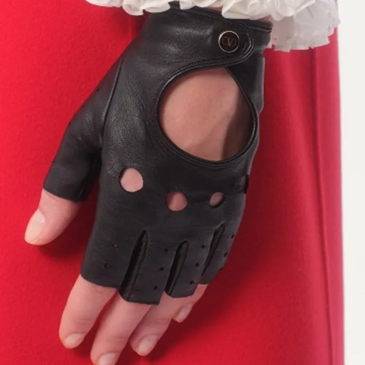 Valentino Sheepskin Gloves Women's Black-2