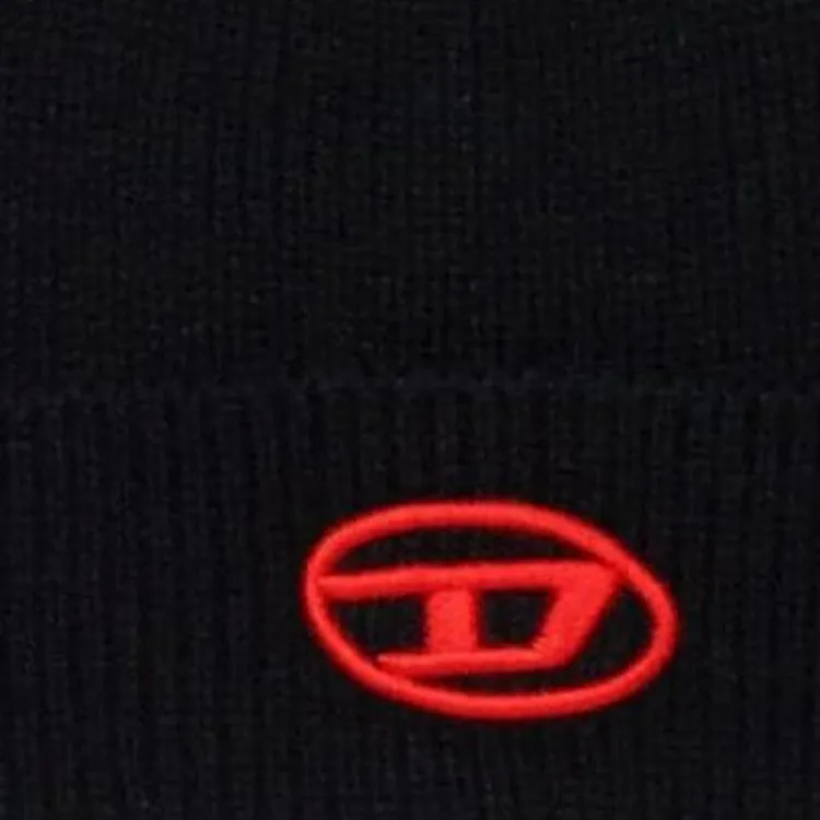 DIESEL Logo Embroidered Turn-Up Hem Beanie-2