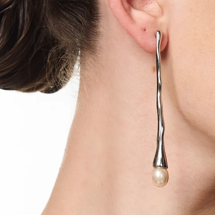 Amame 925 Sterling Silver Stud Earrings Women's Silver-2