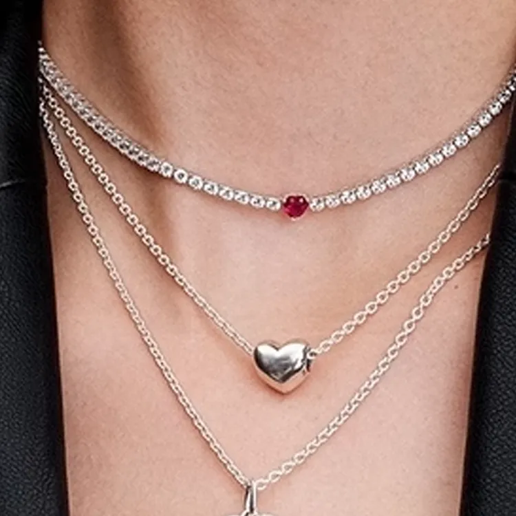 Pandora 925 Sterling Silver Necklaces Women's Silver-2