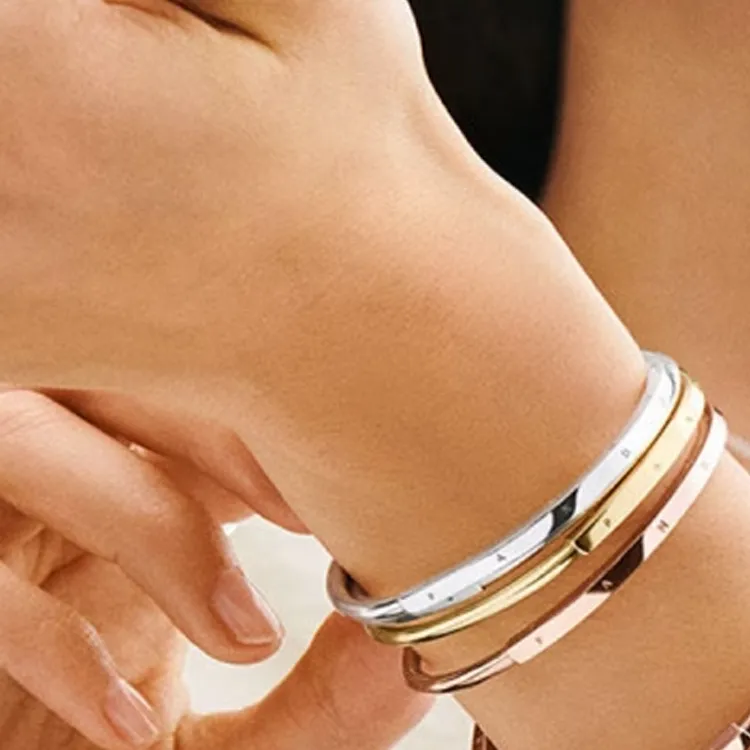 Pandora 925 Sterling Silver Bangles Women's Gold/Silver-2