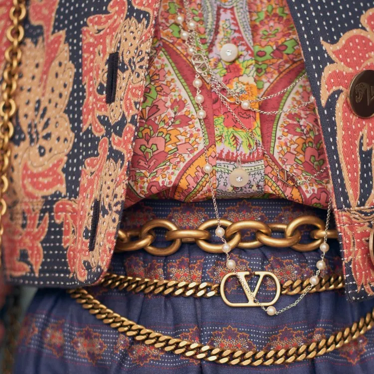 Valentino Brass Waist Chains Women's Gold  -2