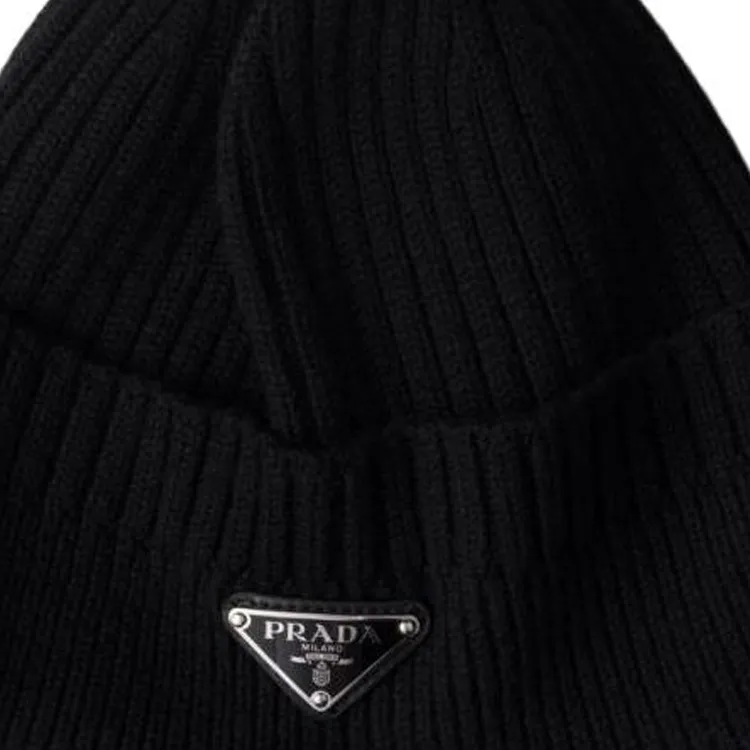 PRADA Enamel logo Wool Beanie-1