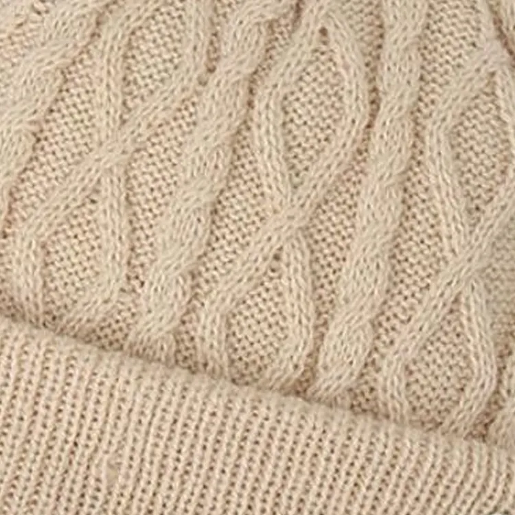 Columbia Acrylic Beanies Unisex Beige-1
