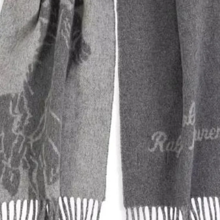 Polo Ralph Lauren Wool Knit Scarves Unisex Gray-2