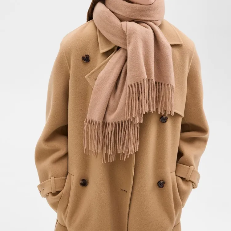 THEORY Cashmere Knit Scarves Women's Camel-2